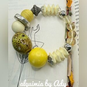 Alquimia Yellow and Cream Earrings